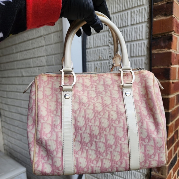 Sold***Authentic CHRISTIAN DIOR Monogram Boston Bag Pink - Picture 14 of 16